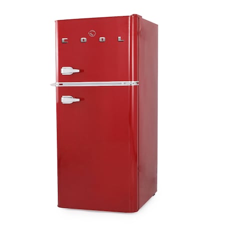 Commercial Cool 4.5 Cu. Ft. Refrigerator With True Freezer, Retro Fridge With 2 Slide-Out Glass Shelves, White CCRRD45HR